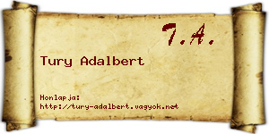 Tury Adalbert névjegykártya